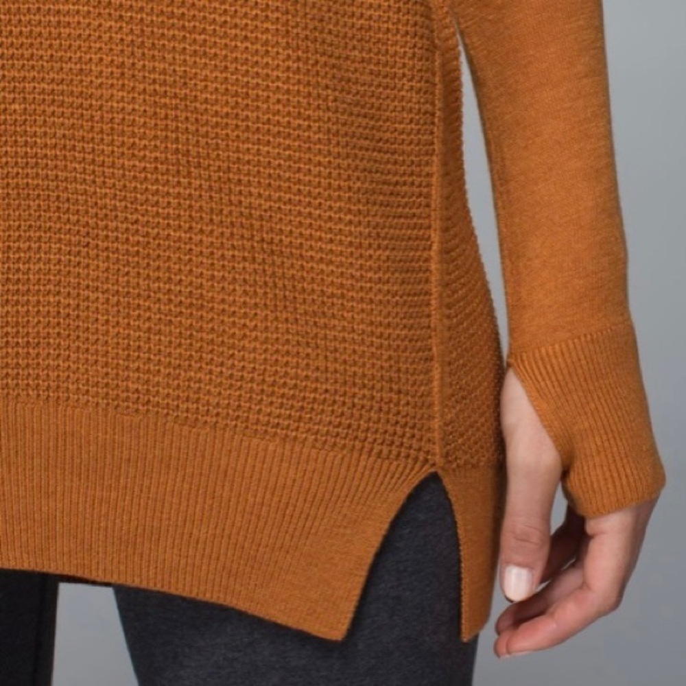 Lululemon The Sweater Life Heathered Spicy Pumpkin Knit Sweater - Picture 4 of 12